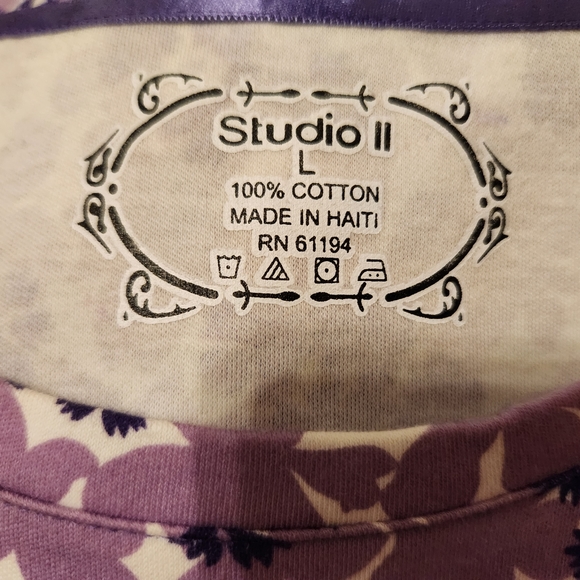 💥SALE💥Studio II, Large, Long Sleeve, Two Tone Womens Purple Top - Picture 2 of 5